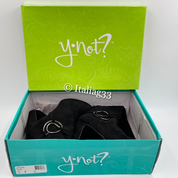 High Heel Boots Black Suede YNOT MAGMA Size 7.5 Gently Used w/ Box - Picture 12 of 15